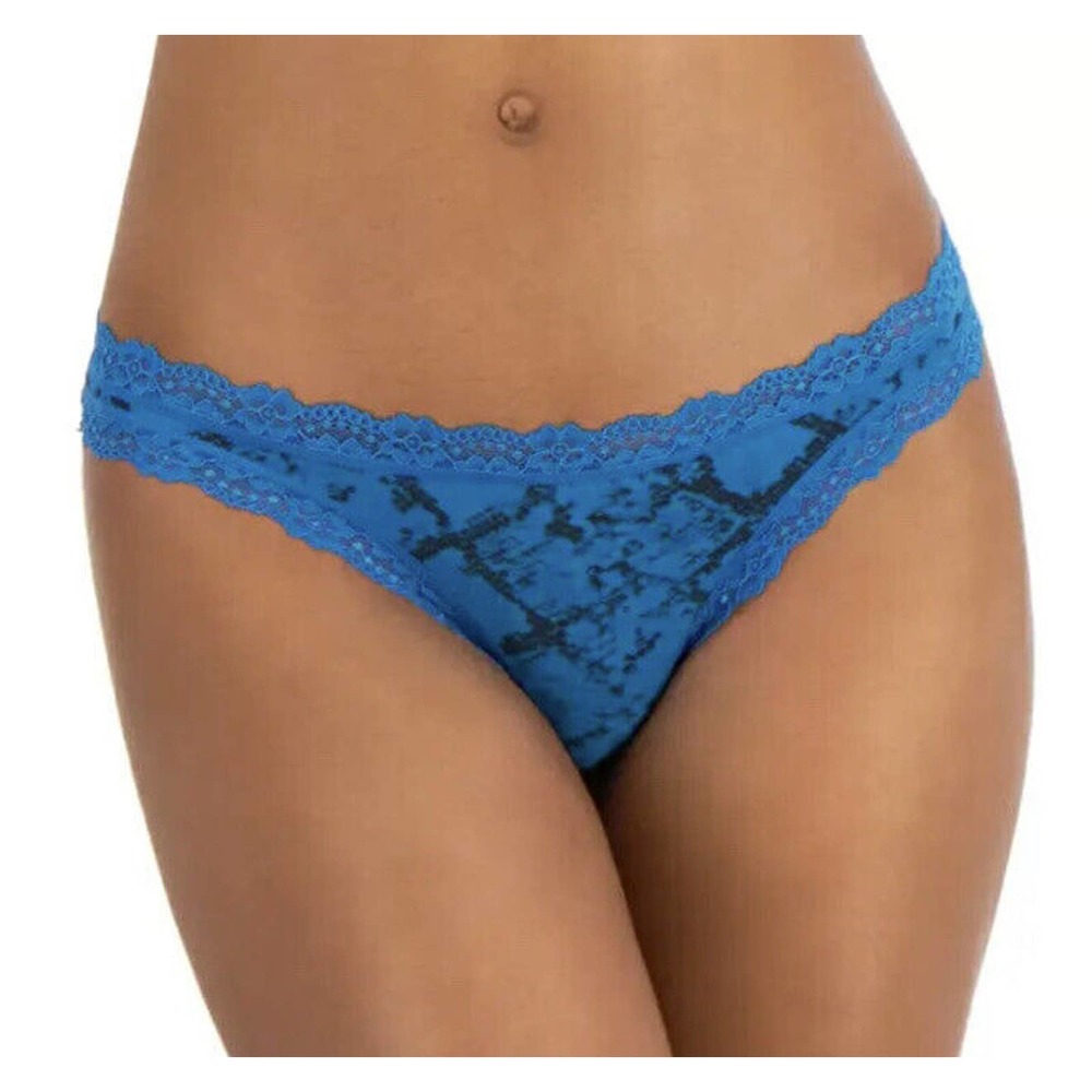 Jenni by Jennifer Moore Womens Size XL Lace-Trim Thong Panty Snakeskin Print NWT